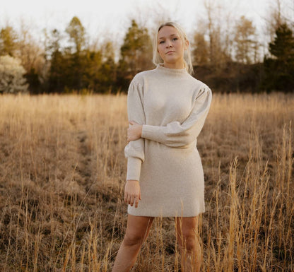 mock neck sweater dress