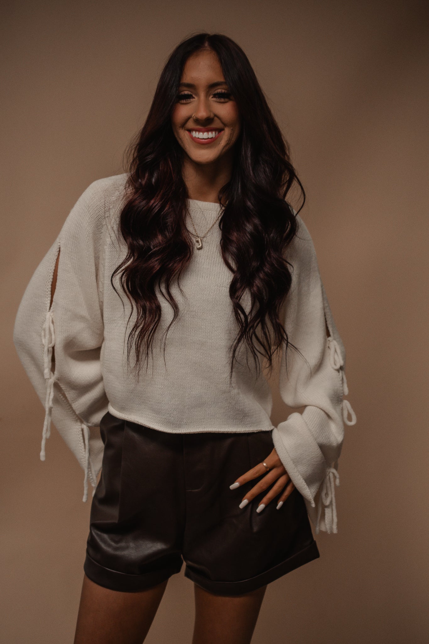 bow tie sleeve sweater