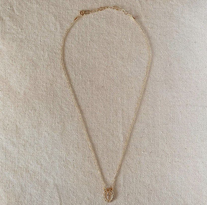 18k gold filled cross plate scapular necklace