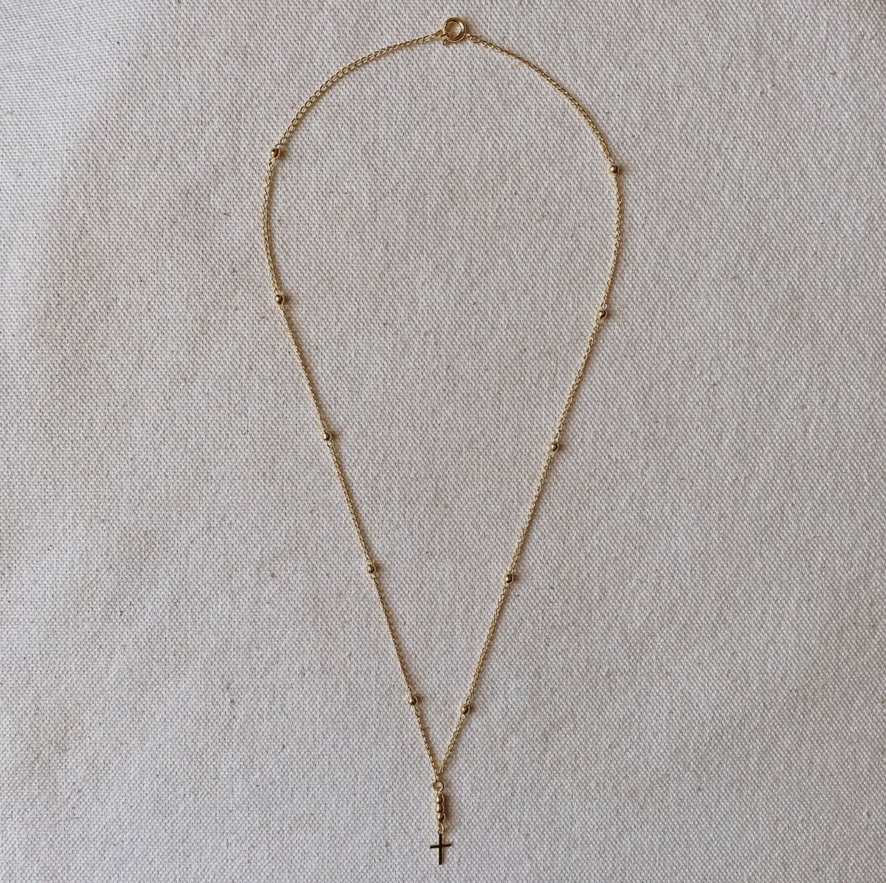 18k gold filled simple cross necklace