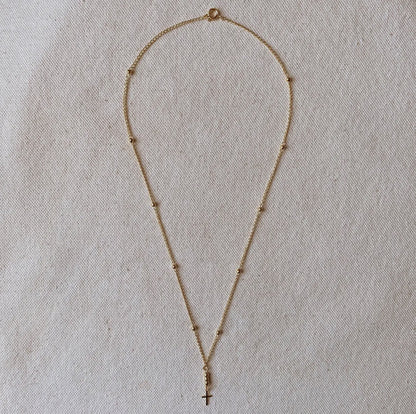 18k gold filled simple cross necklace