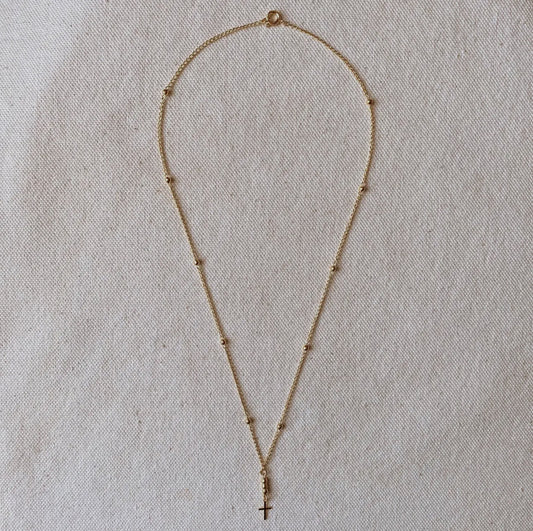 18k gold filled simple cross necklace