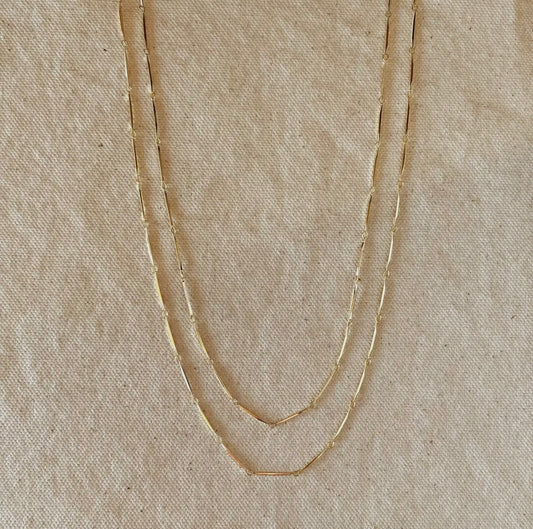 18k gold filled diamond cut straw chain