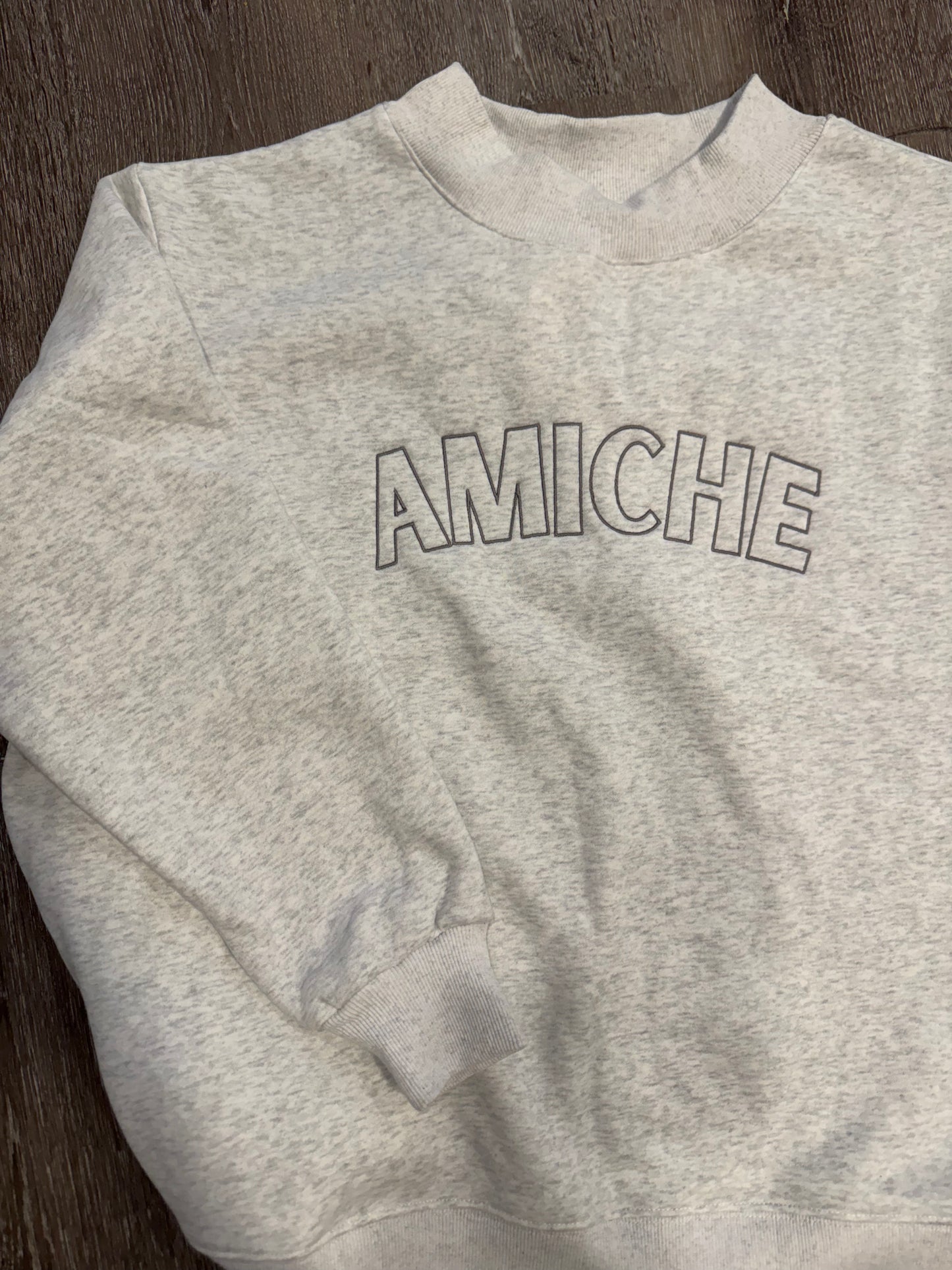 gray amiche mock neck