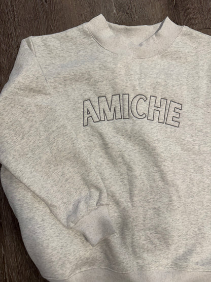 gray amiche mock neck