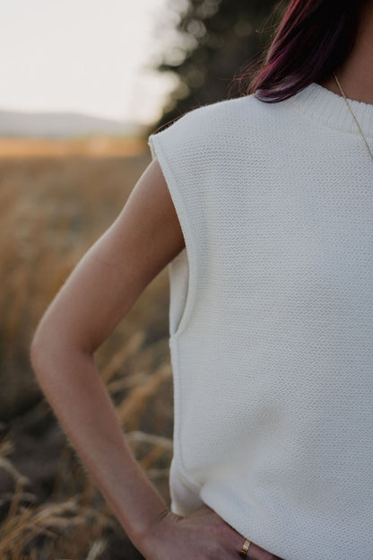 cotton knit sweater vest