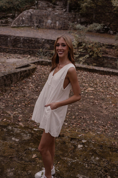 white tie front romper