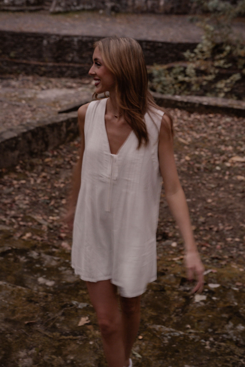 white tie front romper