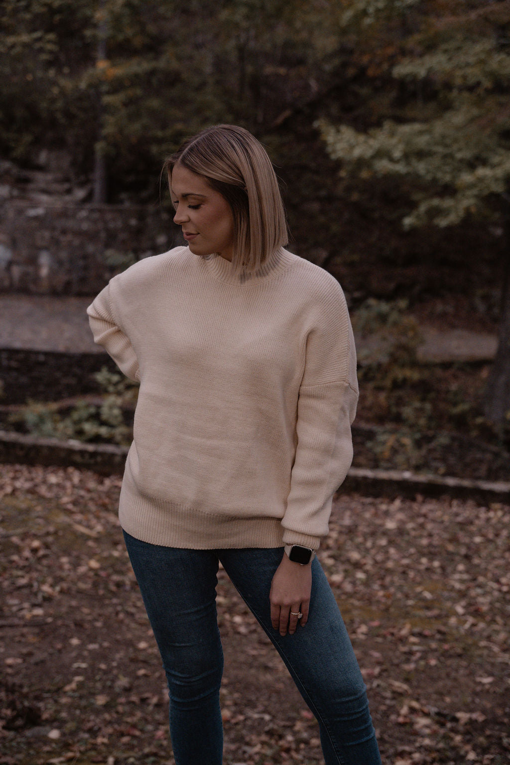 cream oversized chunky sweater