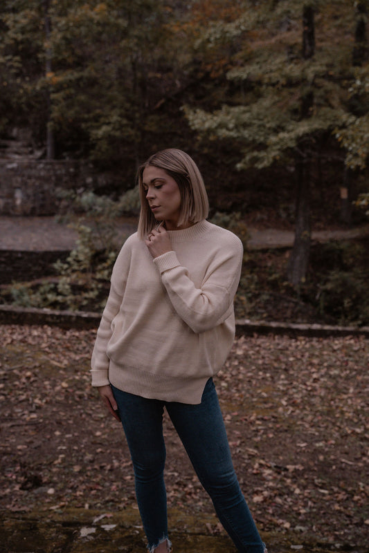 cream oversized chunky sweater