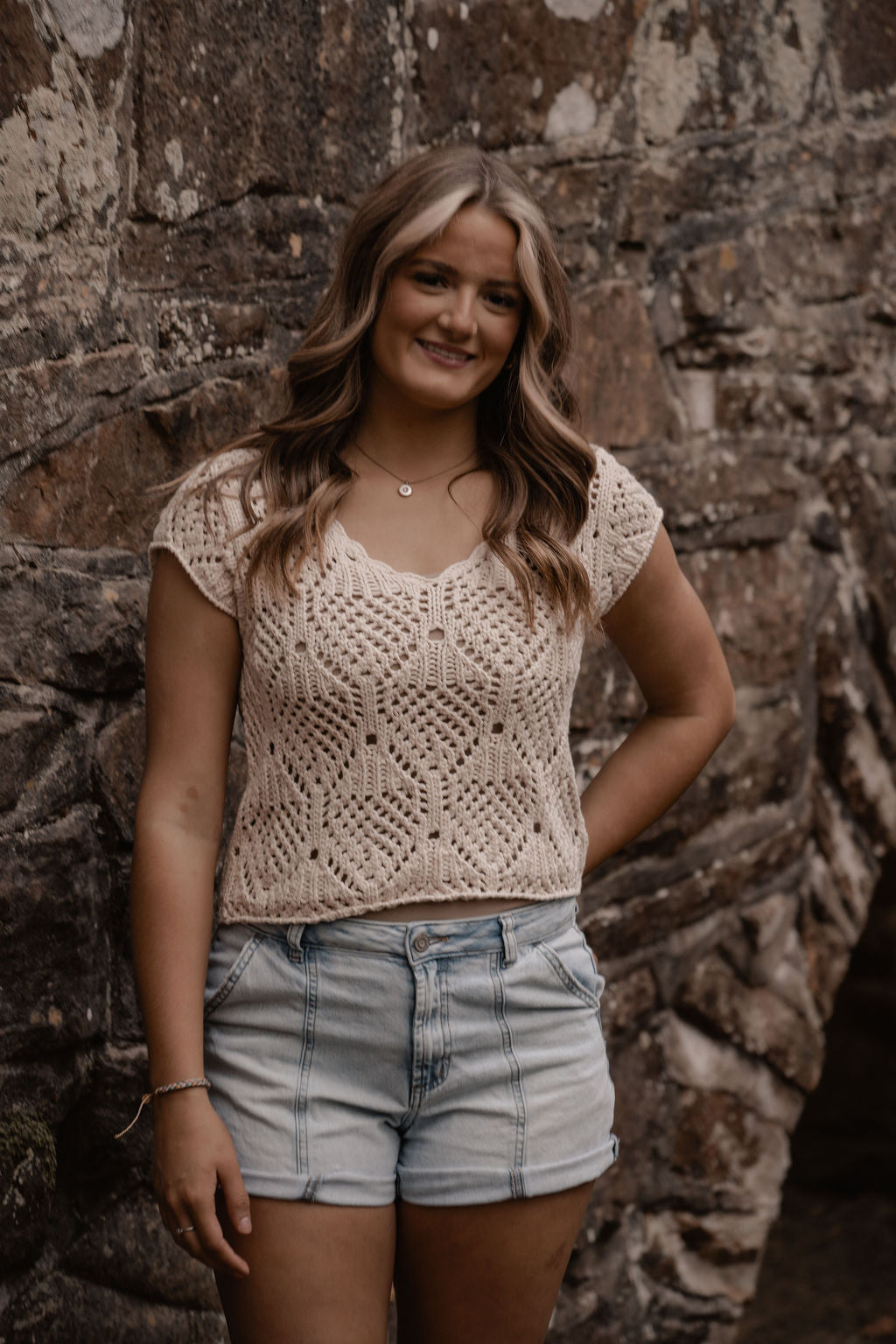 cap sleeve crochet top