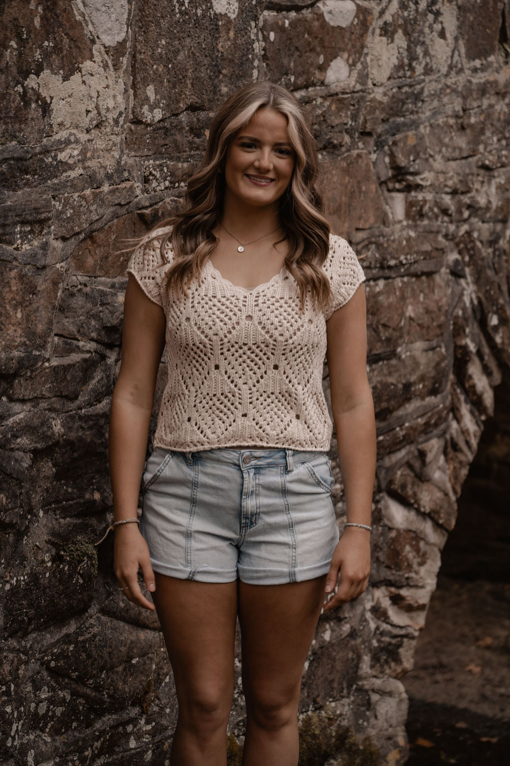 cap sleeve crochet top