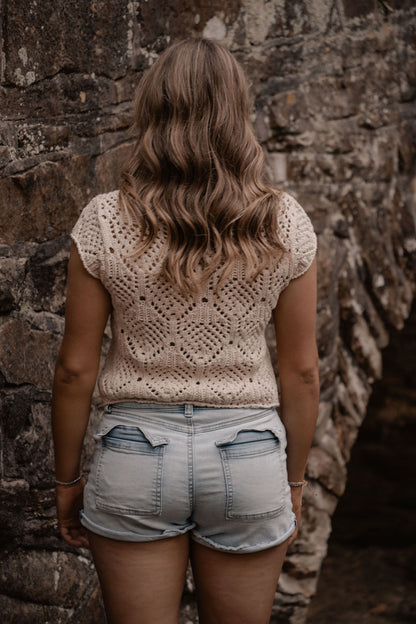 cap sleeve crochet top