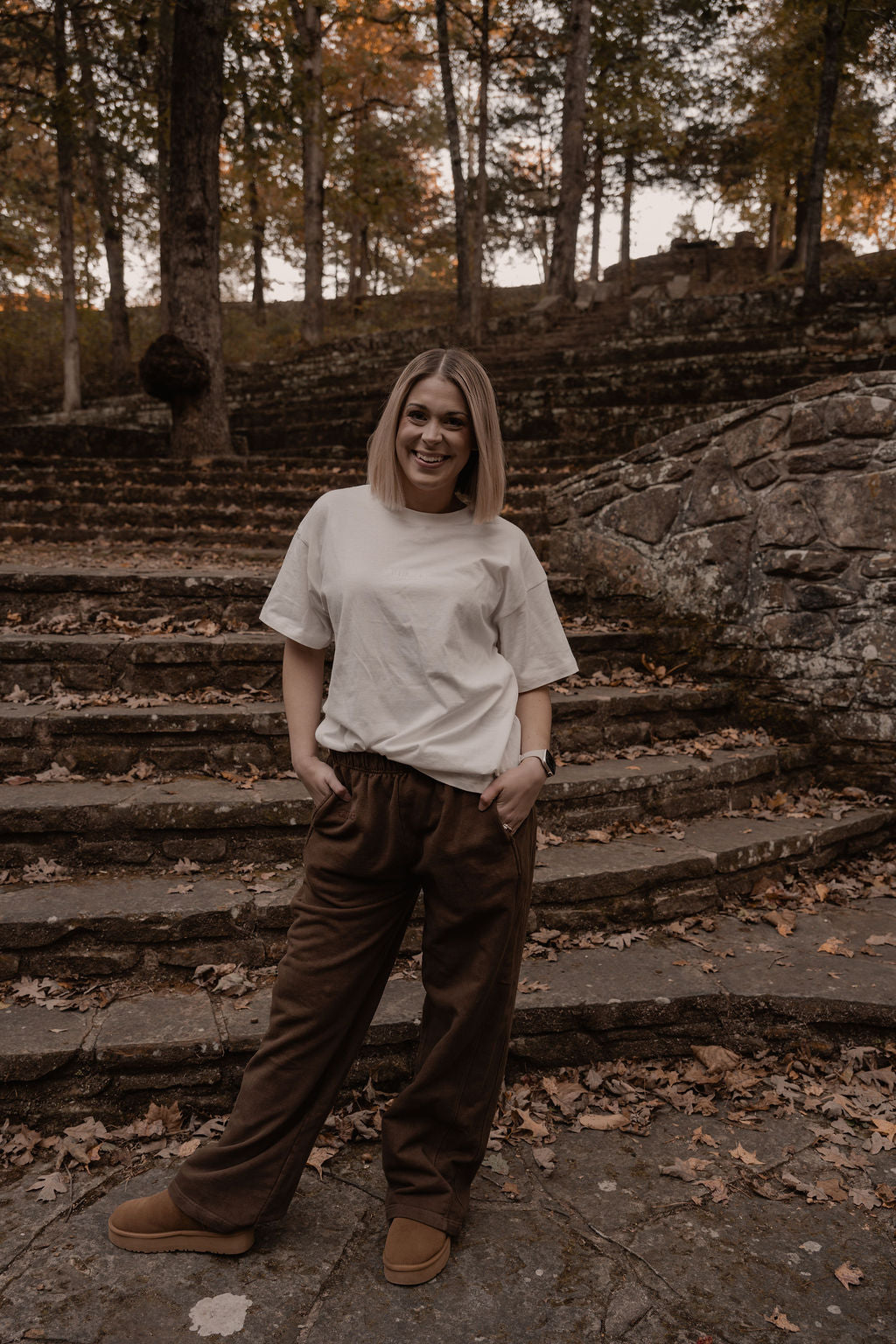 amiche mocha acid wash terry cloth pant