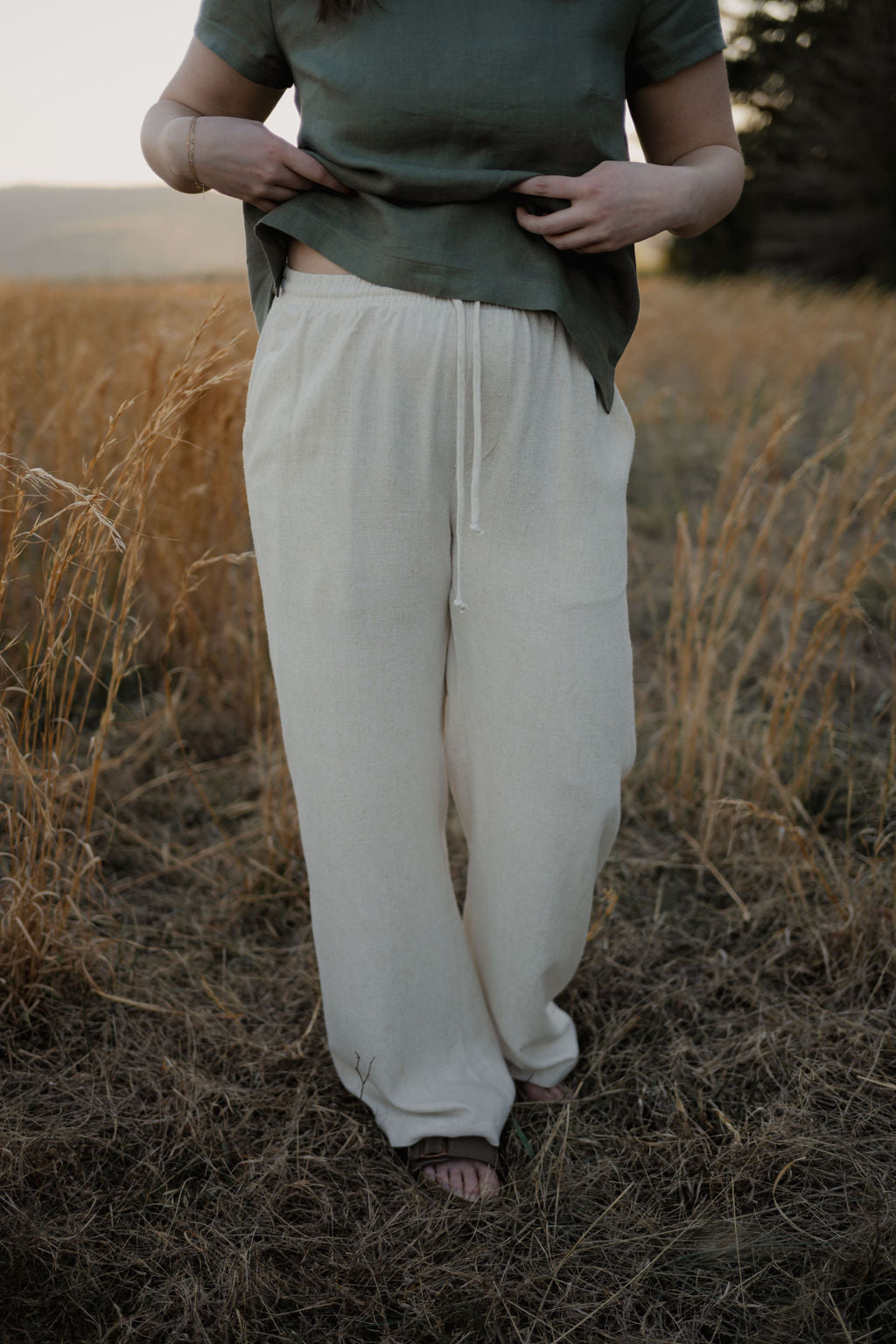 drawstring linen pants