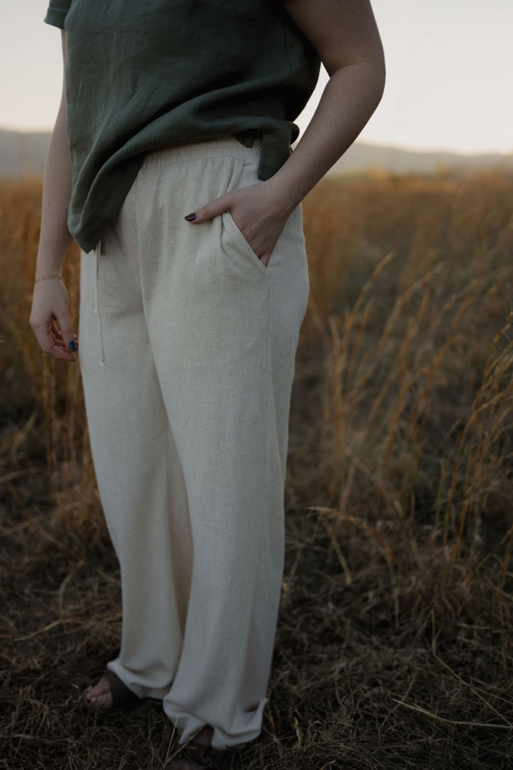 drawstring linen pants